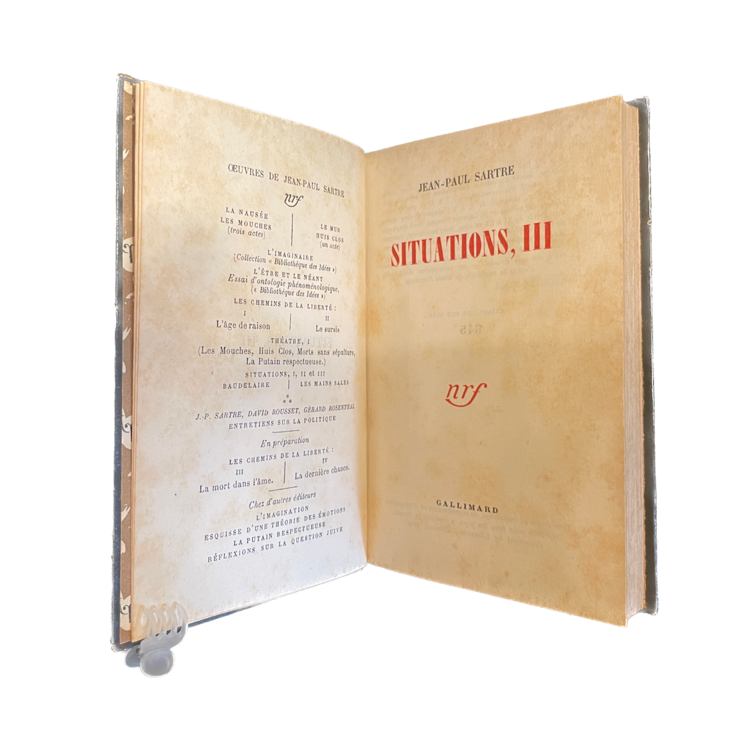 1949 - Jean-Paul Sartre, Situations, III Gallimard, Nrf