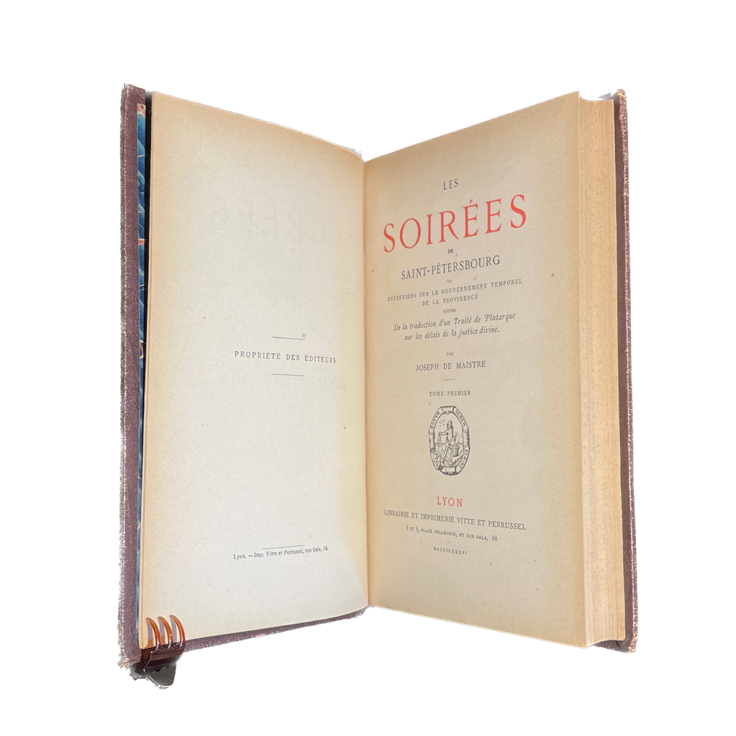 1876 - MAISTRE (Joseph de) - Les soirées de Saint-Petersbourg
