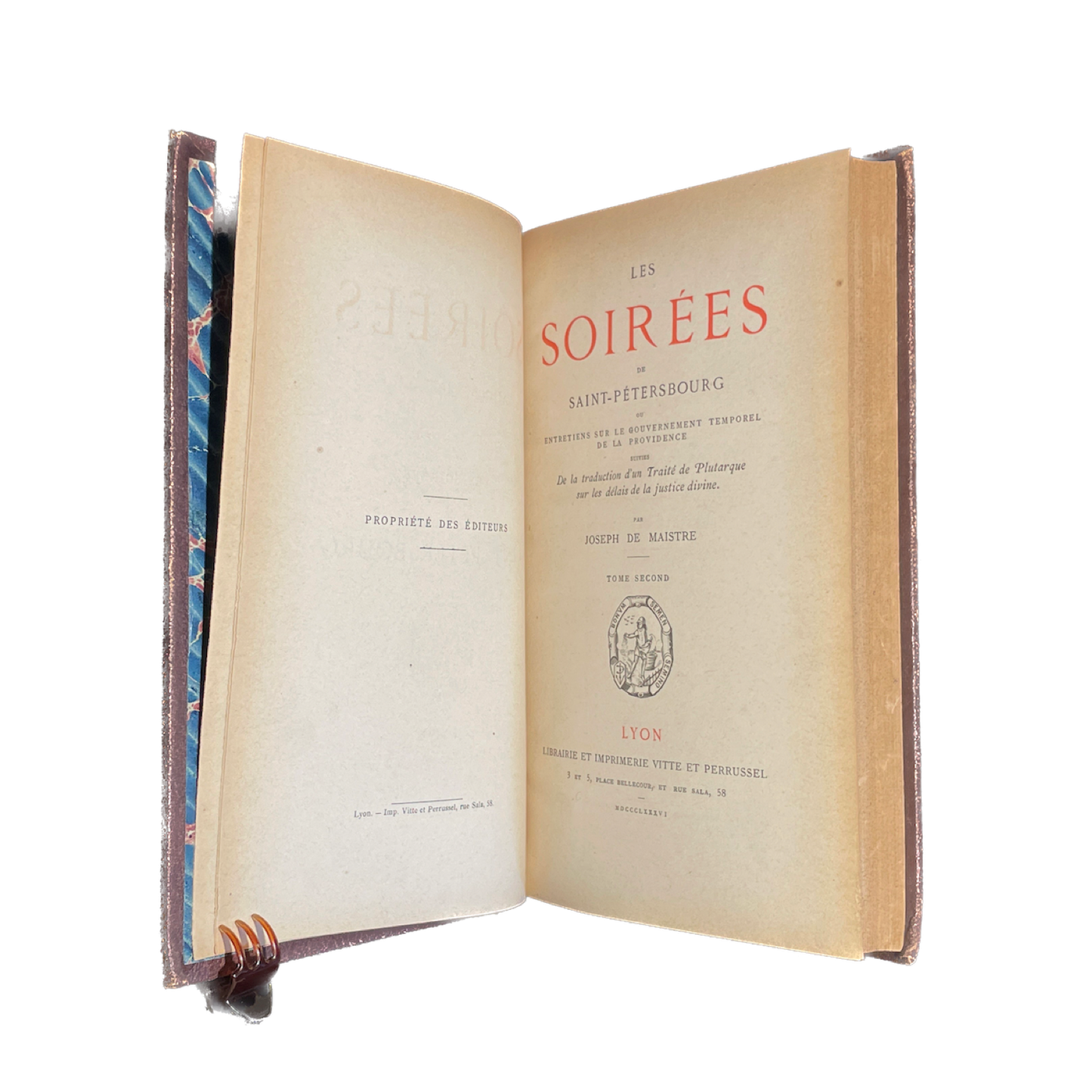 1876 - MAISTRE (Joseph de) - Les soirées de Saint-Petersbourg