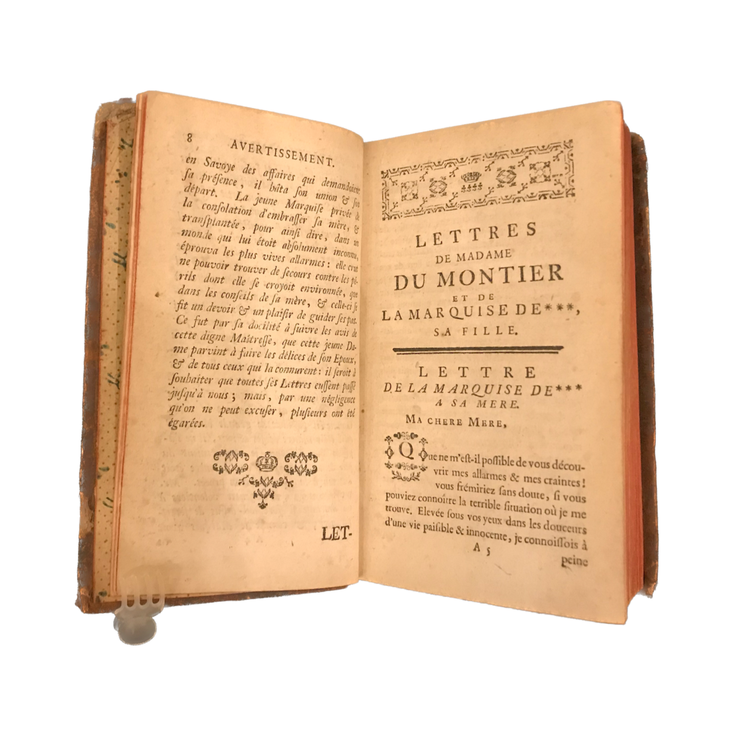 1767 - Le prince de Beaumont - Lettres de madame Du Montier - Rare E.O