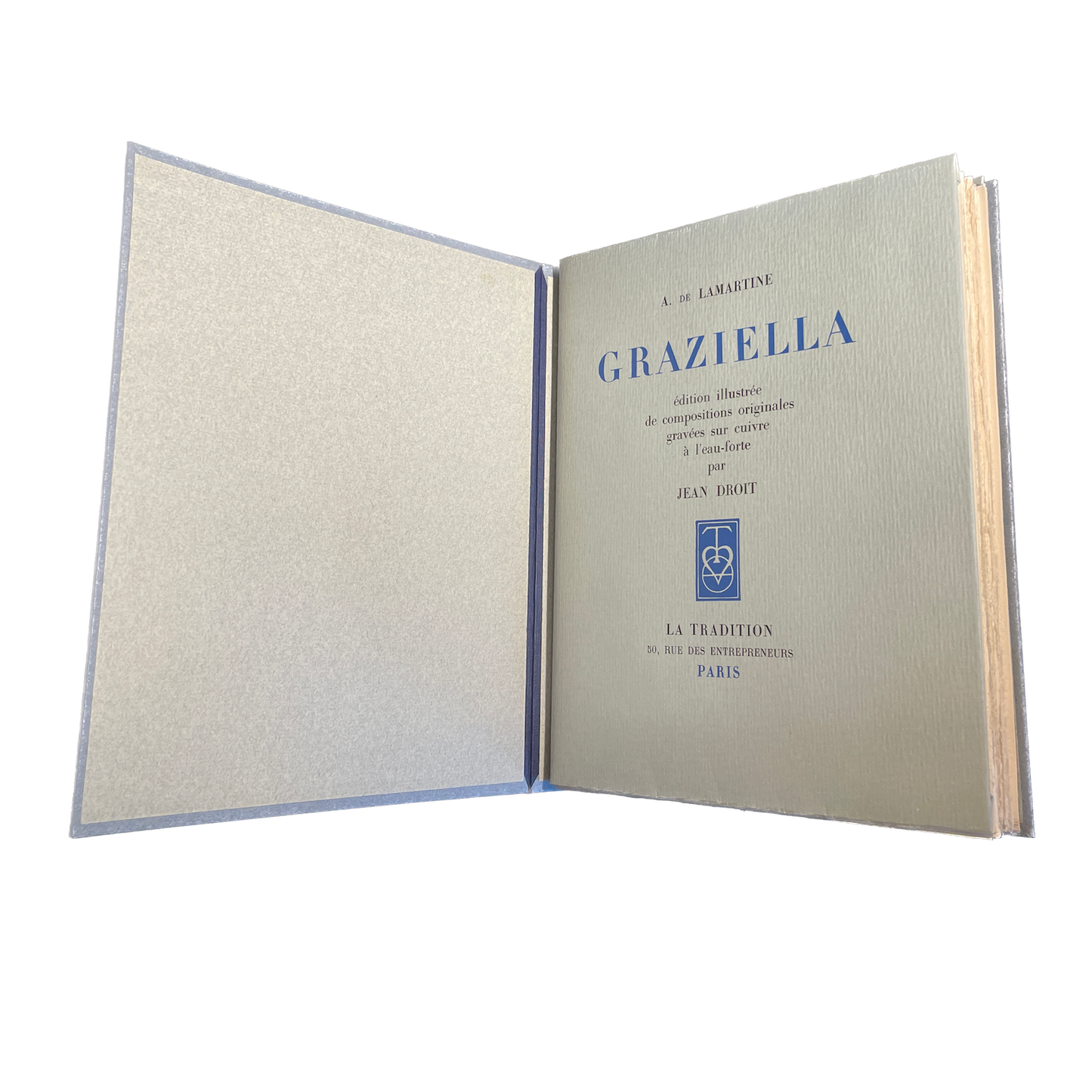 1942 - LAMARTINE (Alphonse de) - Grazziella - Edition illustrée de compositions originales gravées sur cuivre à l'eau-forte par Jean Droit