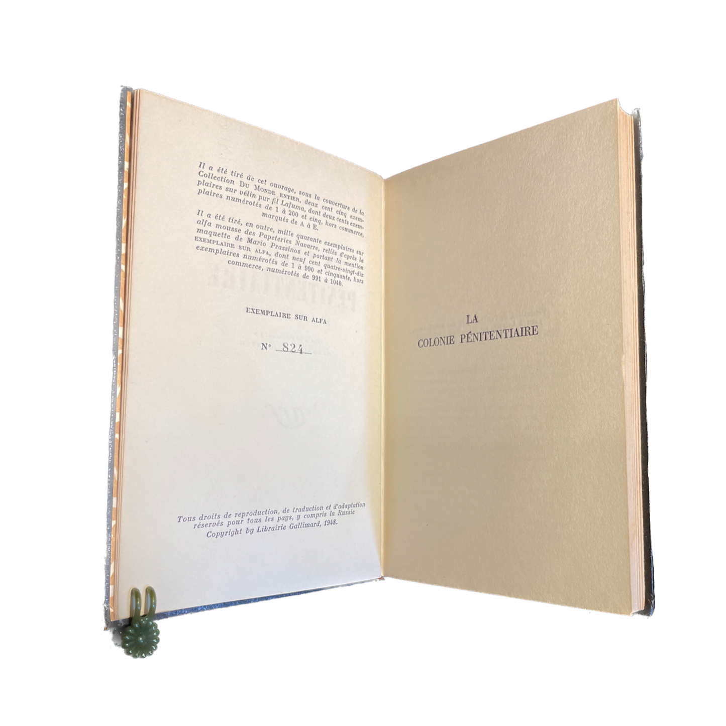 1948 - Franz KAFKA. La colonie pénitentiaire - Cartonnage PRASSINOS